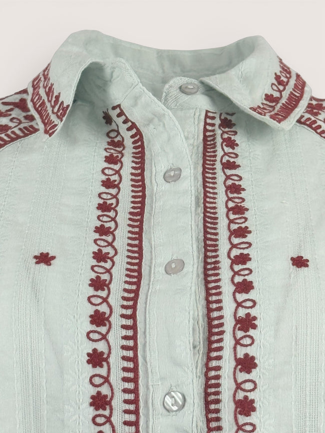 Camicia con Ricami sul Collo e Spalle Salinger Maison Hotel