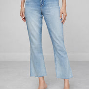 L'Agence, Denim Chiaro Svasato Croped Vita Alta