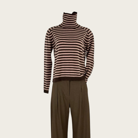 Maglia ColloAlto Righe Cashmere Jumper1234